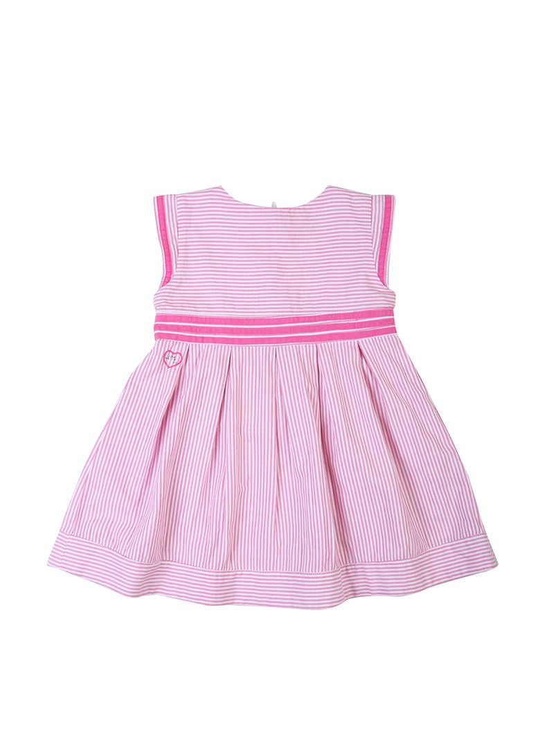 Chateau De Sable Pink & White Stripes Frock