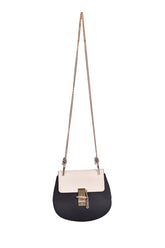 Chloe Grained Calfskin Lambskin Mini Bi-Color Drew Shoulder Bag