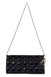 Christian Dior Cannage Quilted Leather Lady Dior Wallet On Chain Handbag