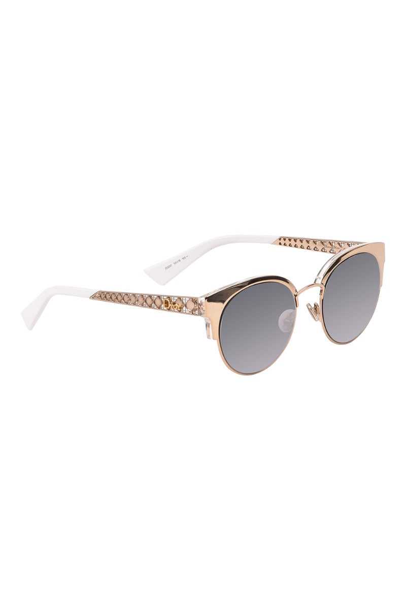 Christian Dior Mini Sup Silver Mirror Cat Eye Sunglasses