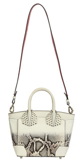 Christian Louboutin White Snakeskin Effect Leather Eloise Satchel