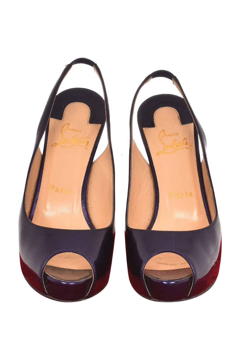 Christian Louboutin N Prive Sling Back Peeptoes