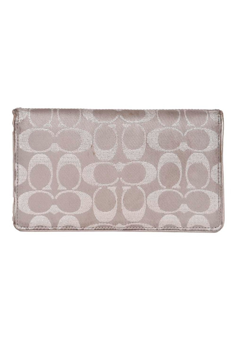 Coach Silver Monogram Clutch
