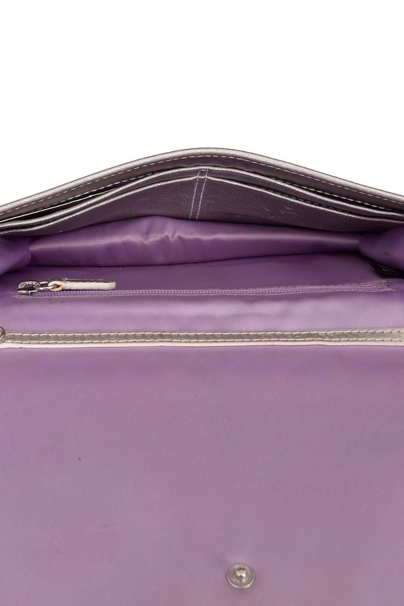 Coach Silver Monogram Clutch