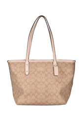 Coach Zip Top Tote In Signature Canvas