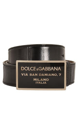 Dolce & Gabbana Plaque Metallic Belt