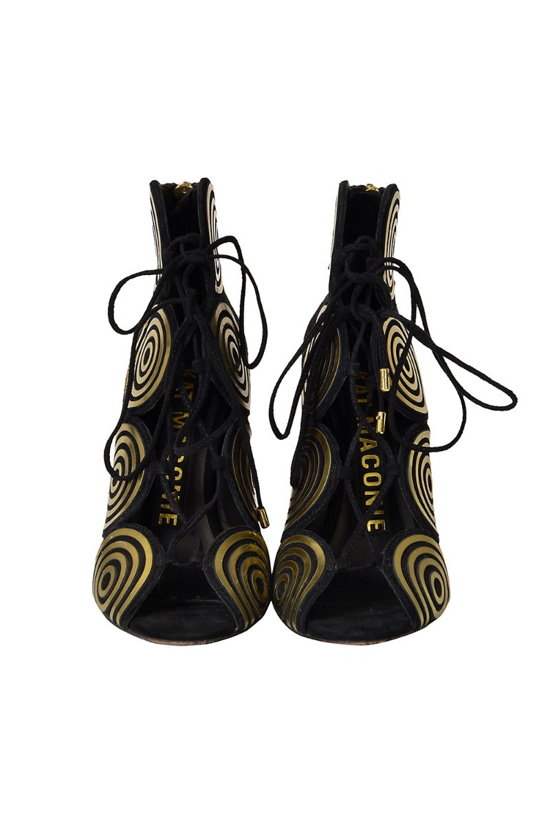 Kat Maconie Vera Gold Spiral Ghillie Heels