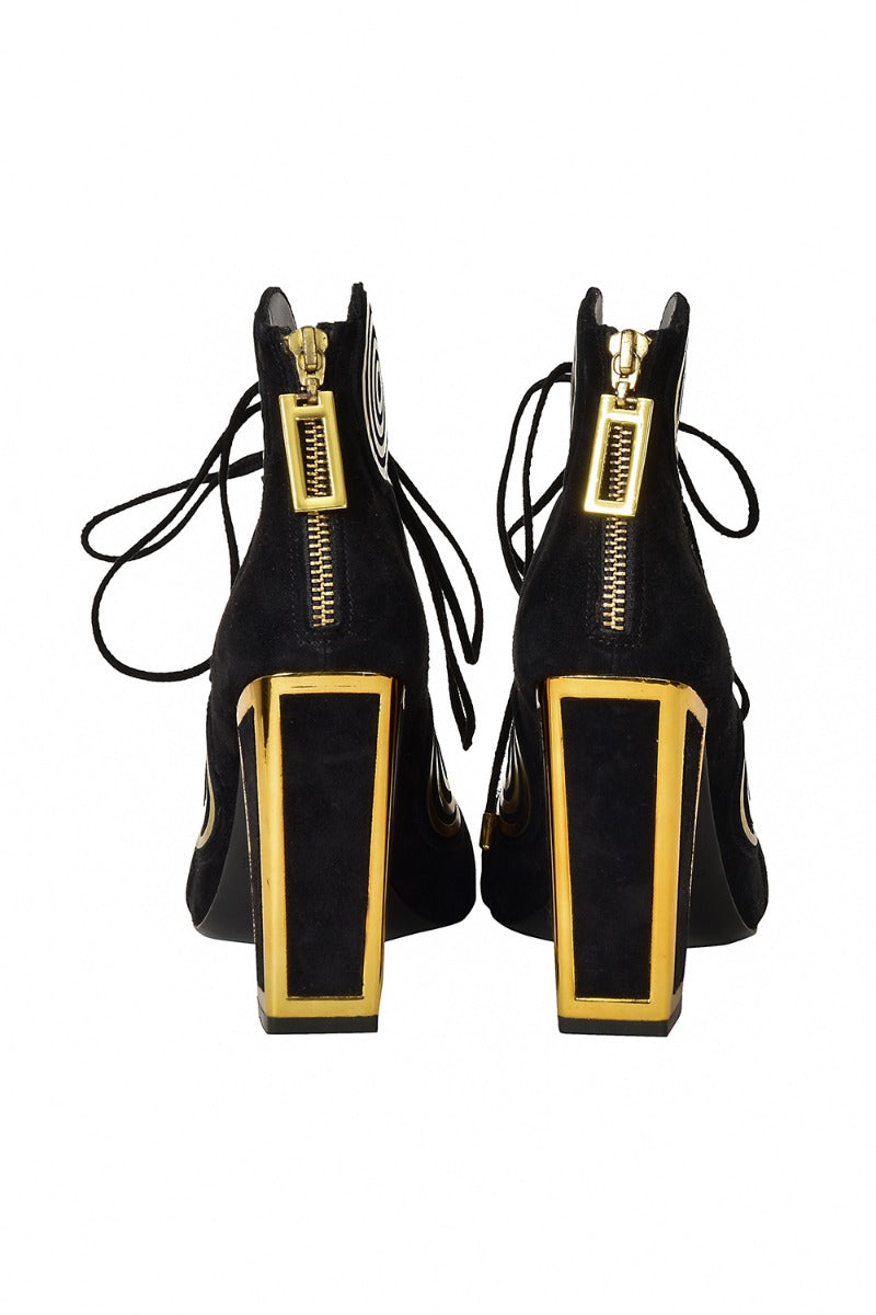 Kat Maconie Vera Gold Spiral Ghillie Heels