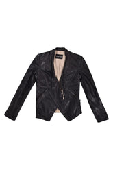Emporio Armani Black Leather Jacket Rt97-10