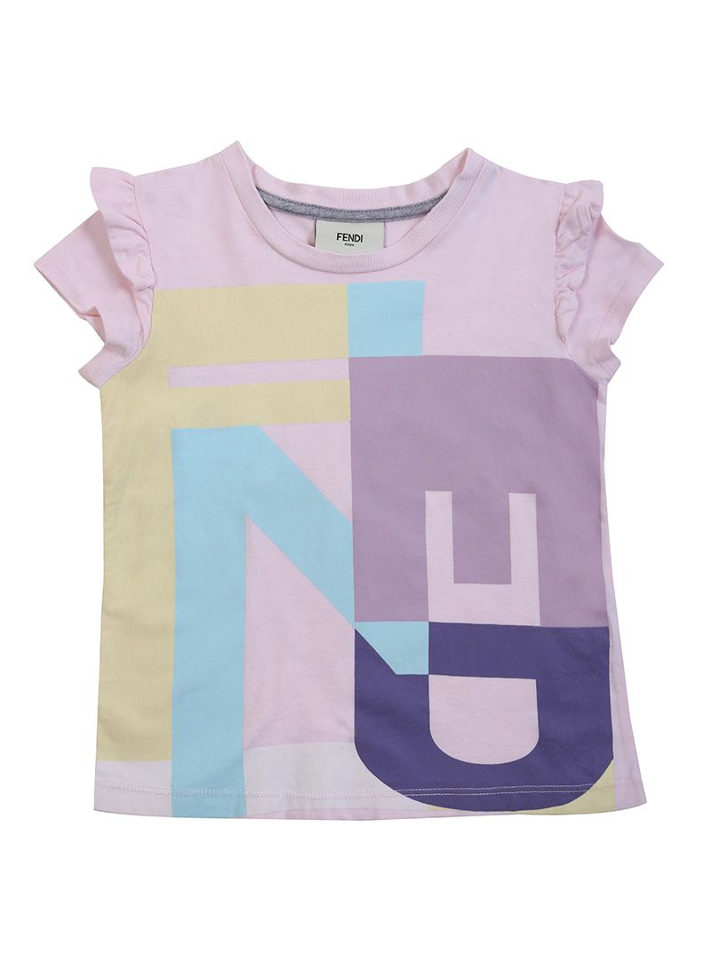 Fendi Baby Pink Printed Fendi T- Shirt