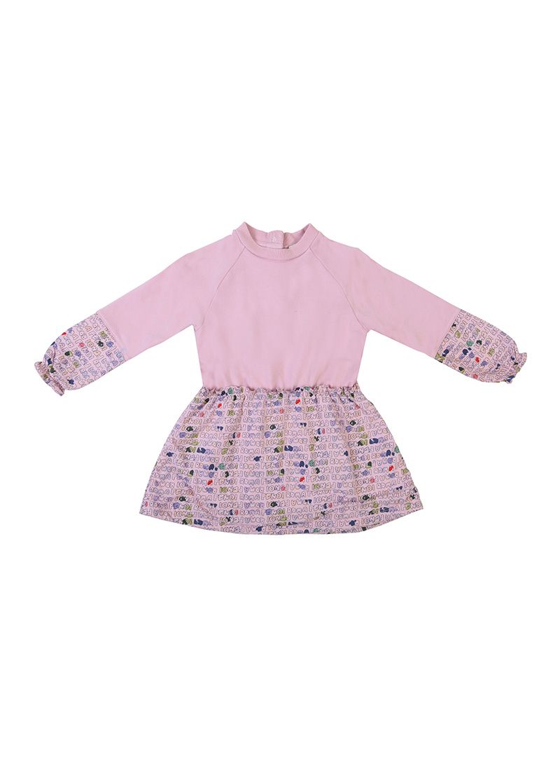 Fendi Pastel Pink Fendi Monogram Cotton Jersey Dress
