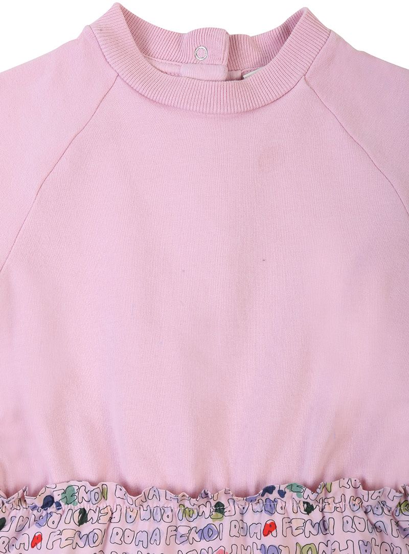 Fendi Pastel Pink Fendi Monogram Cotton Jersey Dress