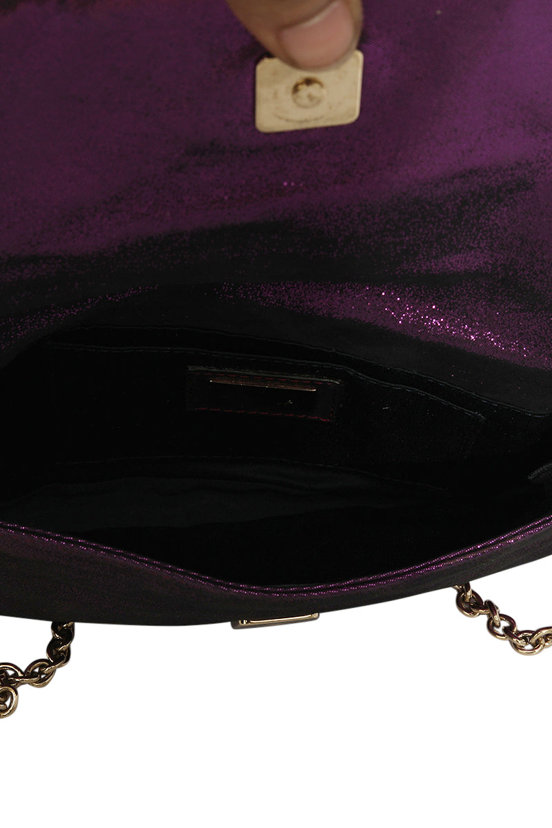 fendi-purple-metallic-chain-shoulder-bag
