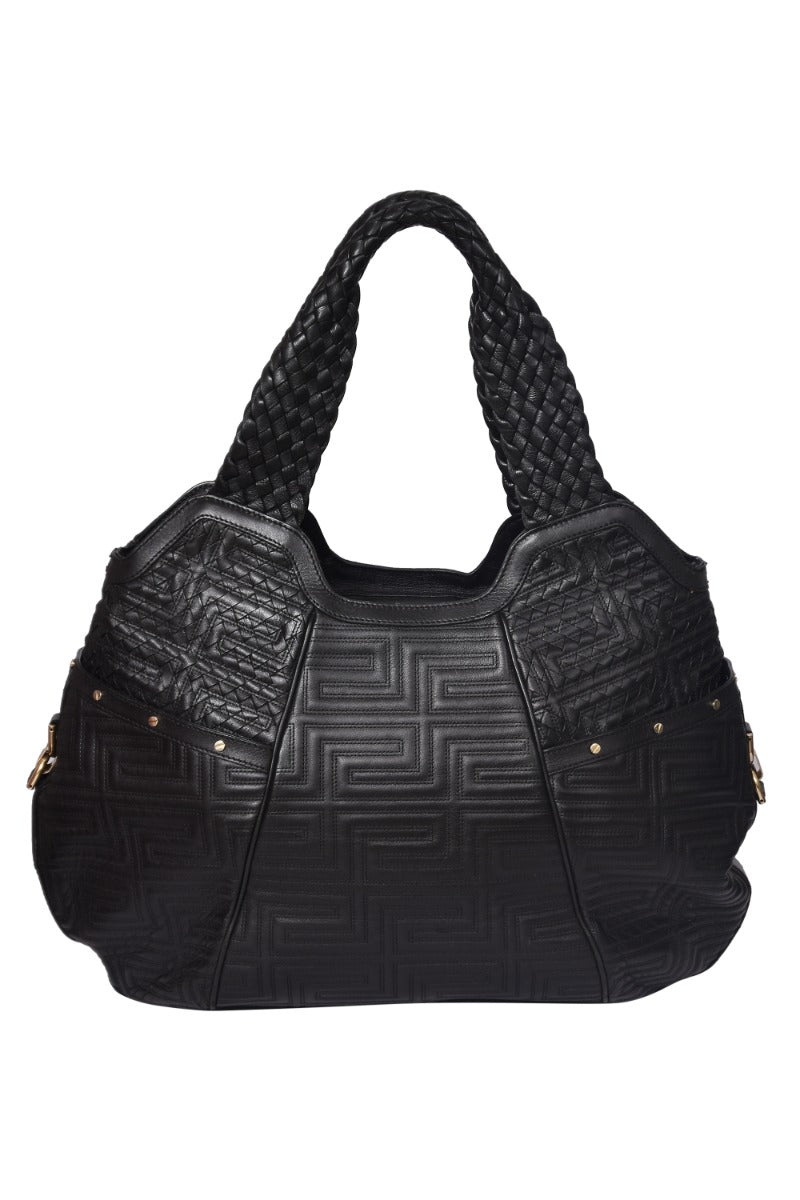 gianni-versace-logo-embossed-hobo-bag