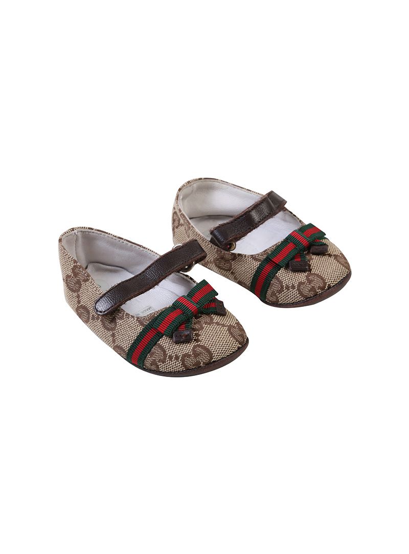 Gucci Baby Gg Supreme Ballet Flats