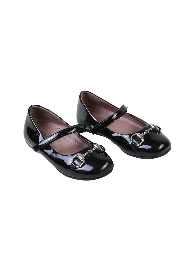 Gucci Black Patent Horsebit Velcro Pumps