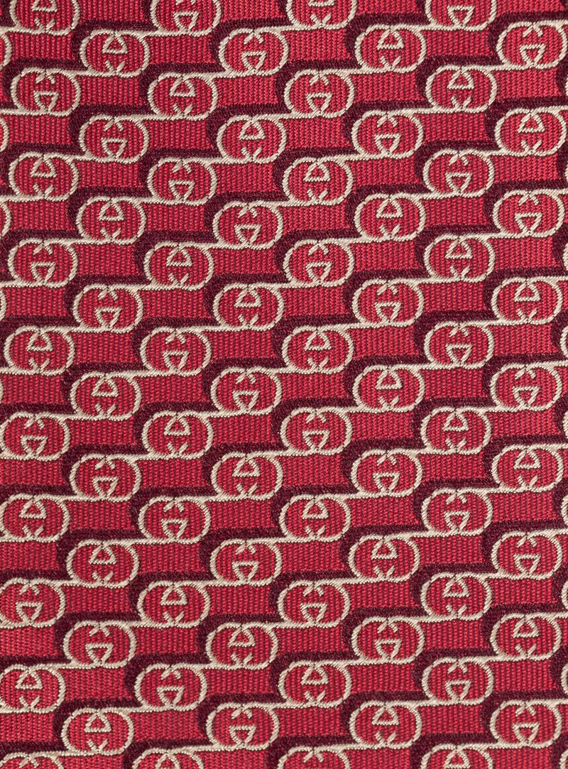 Gucci Red Monogram Tie