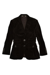 Gucci Velvet Logo Embroidered Blazer