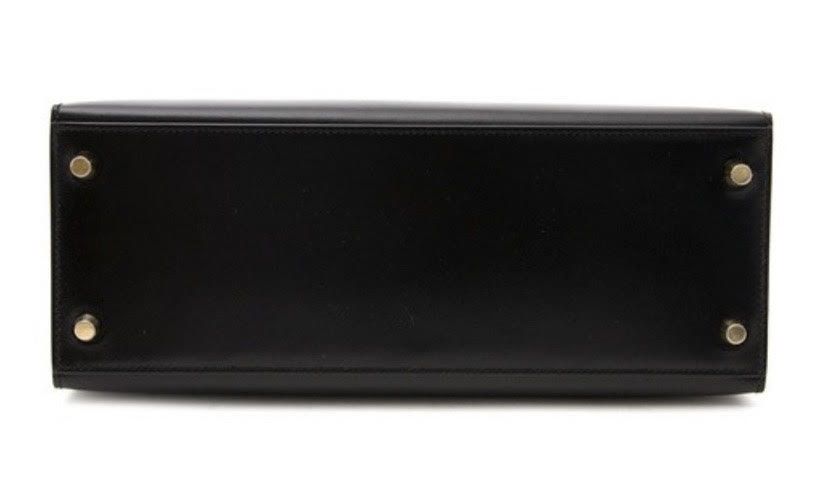 HERMES BLACK LAMBSKIN GOLD HARDWARE KELLY SELLIER 28