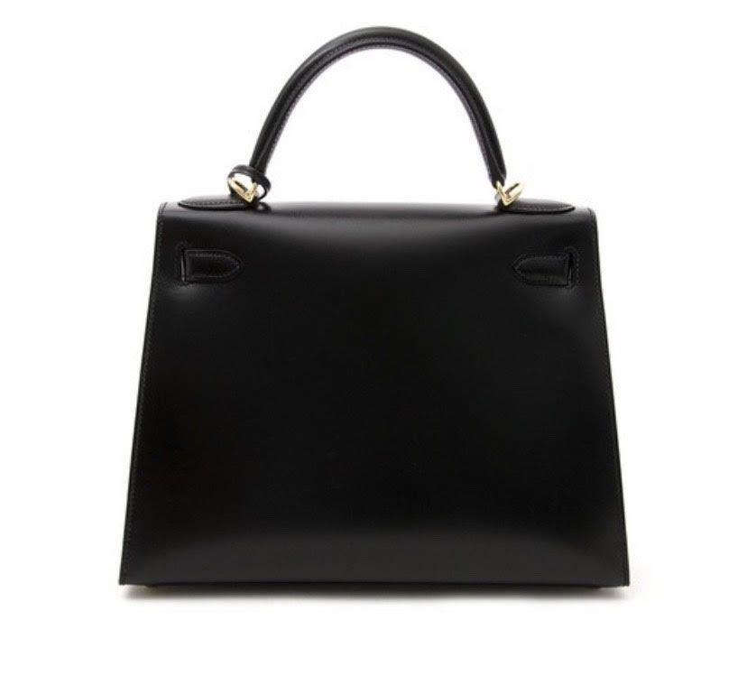 HERMES BLACK LAMBSKIN GOLD HARDWARE KELLY SELLIER 28