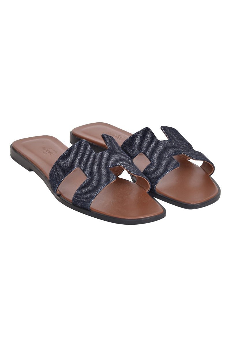 hermes-blue-denim-flats