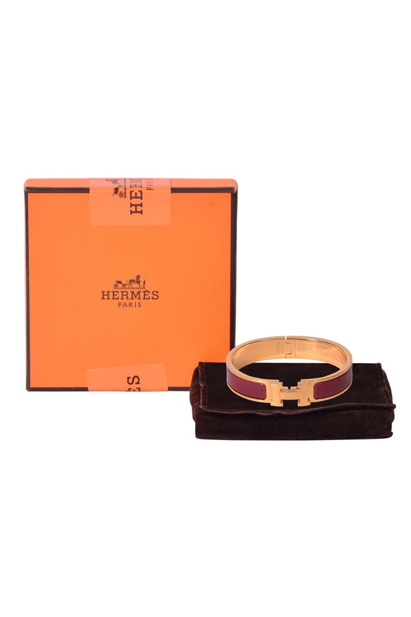 Hermes Enamel H Clic Clac Bracelet