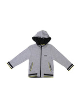 Hugo Boss Gray And Black Stripes Hoodie