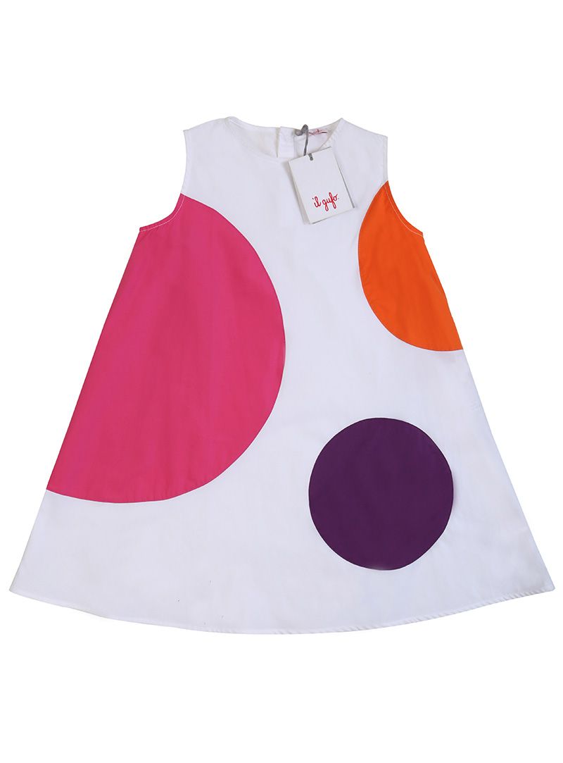 Il Gufo White Polka Dots A Line Dress
