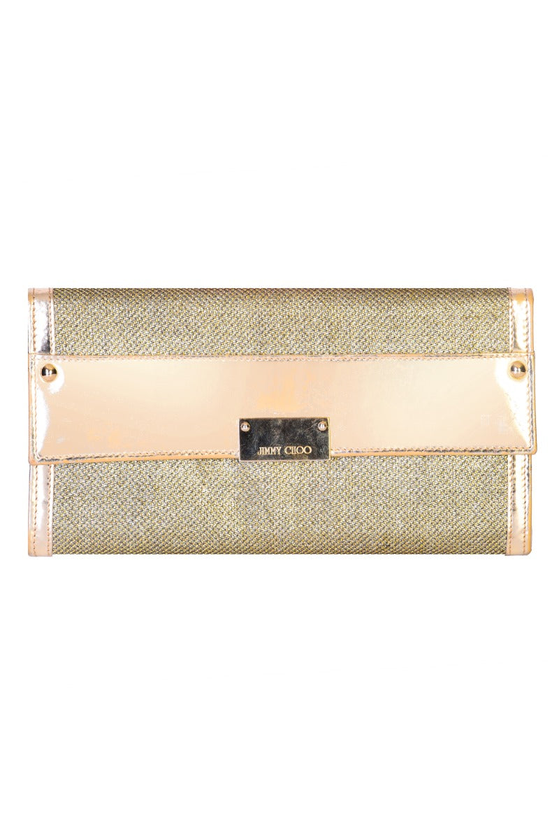 Jimmy Choo Golden Glitter Clutch