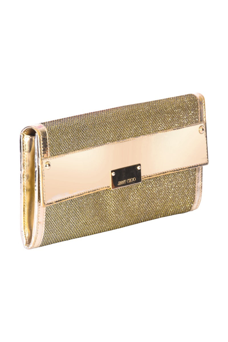 Jimmy Choo Golden Glitter Clutch