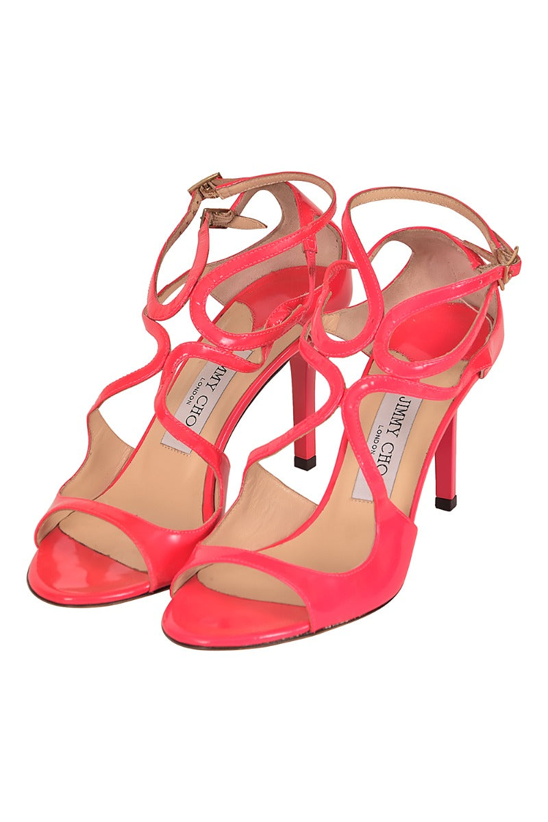Jimmy Choo Lang Patent Strappy Heels