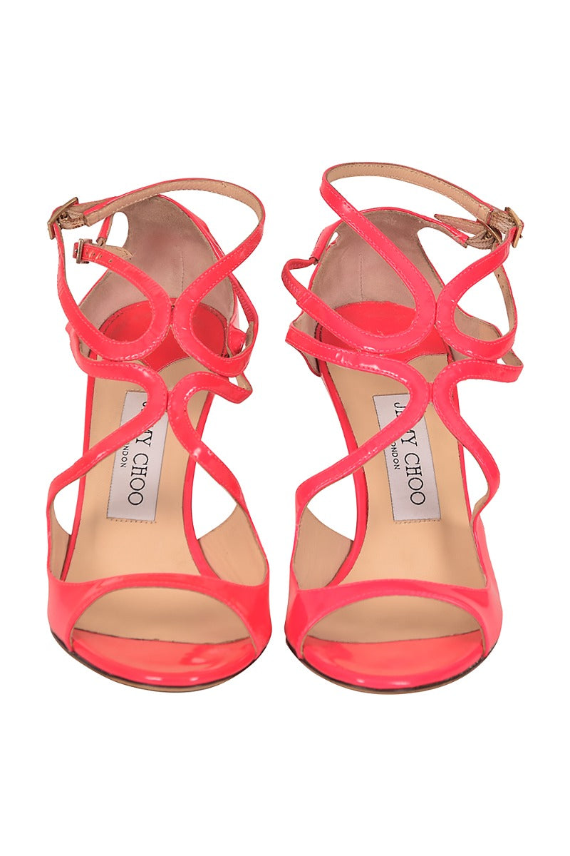 Jimmy Choo Lang Patent Strappy Heels
