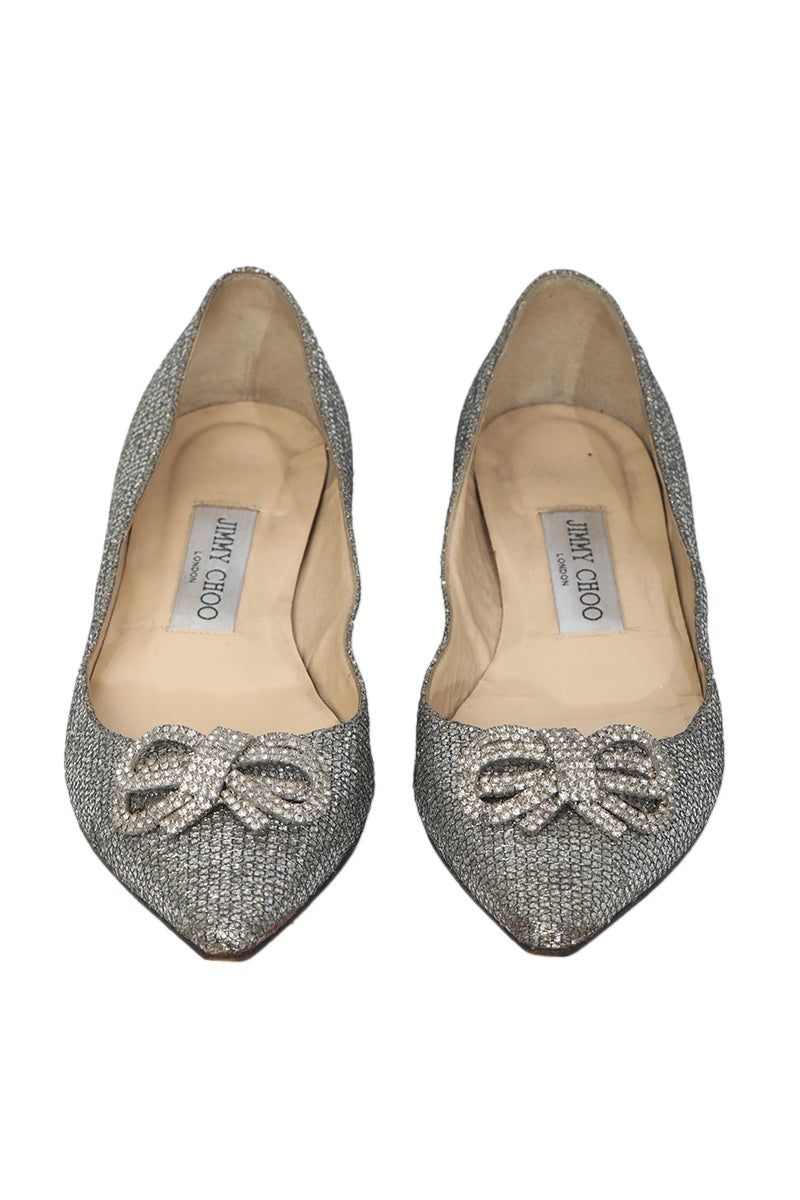 jimmy-choo-silver-glitter-ballet-flats