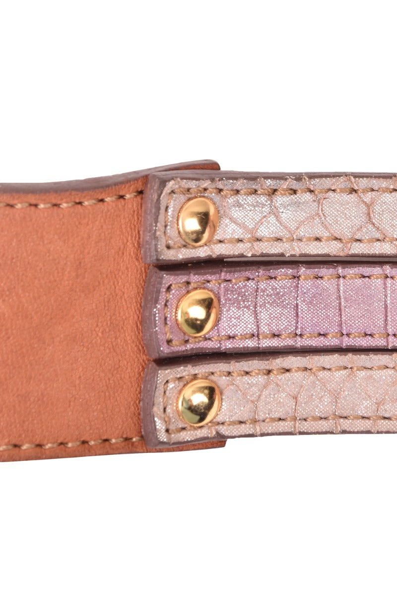 Just Cavalli Brown Twisted Buckle Belt