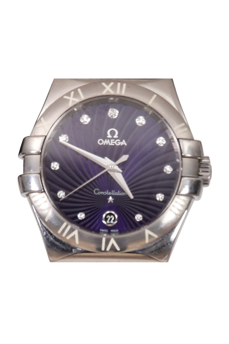 Omega Constellation Purple Diamond Dial Ladies Watch