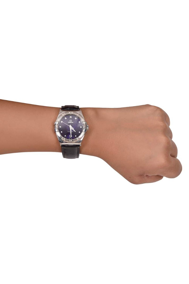 Omega Constellation Purple Diamond Dial Ladies Watch