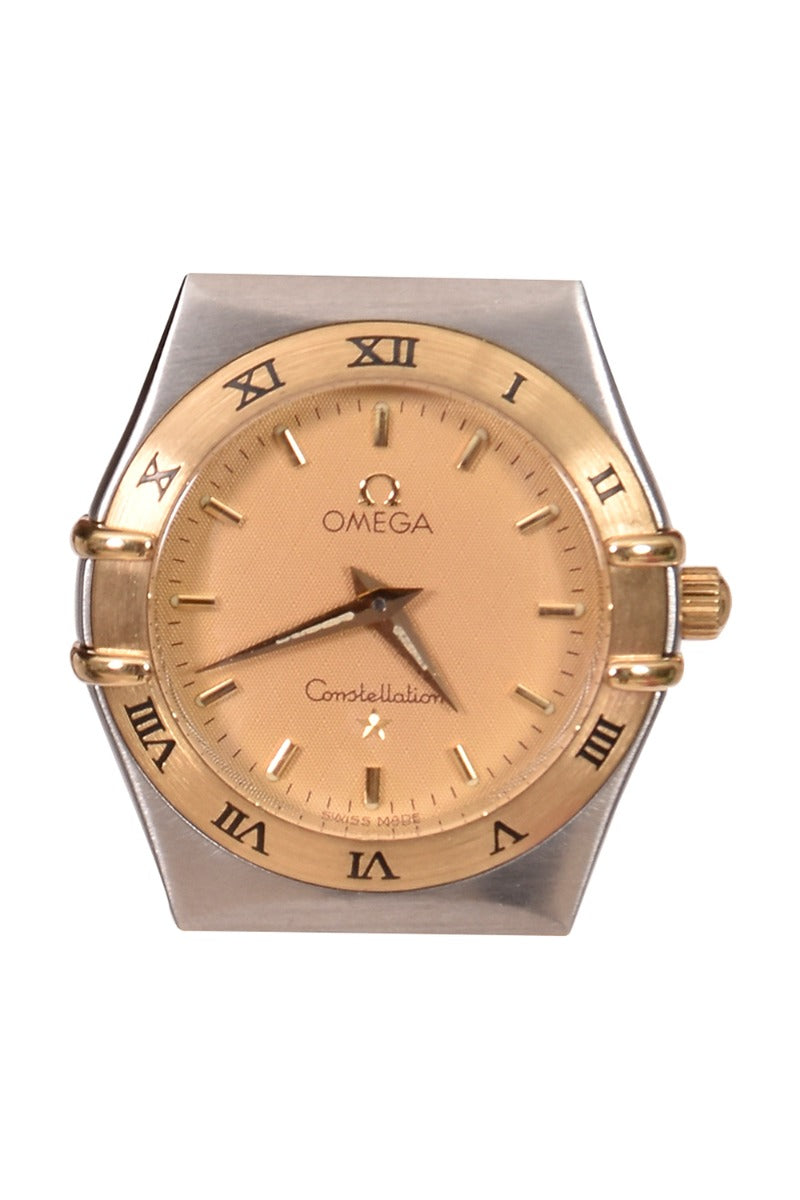 OMEGA CONSTELLATION QUARTZ GOLD DIAL LADIES WATCH