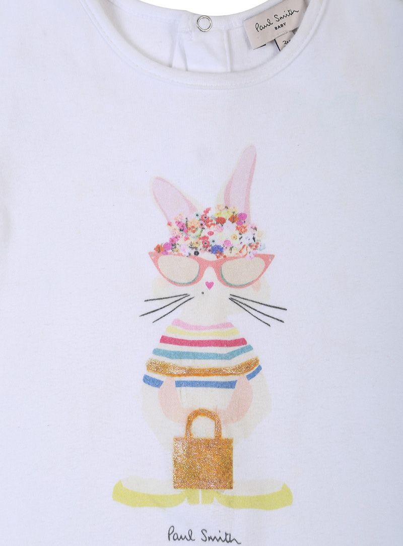Paul Smith Junior White Miss Cat Baby Romper