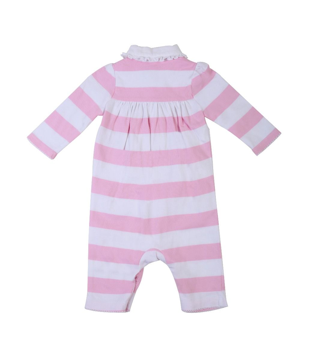 Polo Ralph Lauren Pink & White Striped Polo Romper