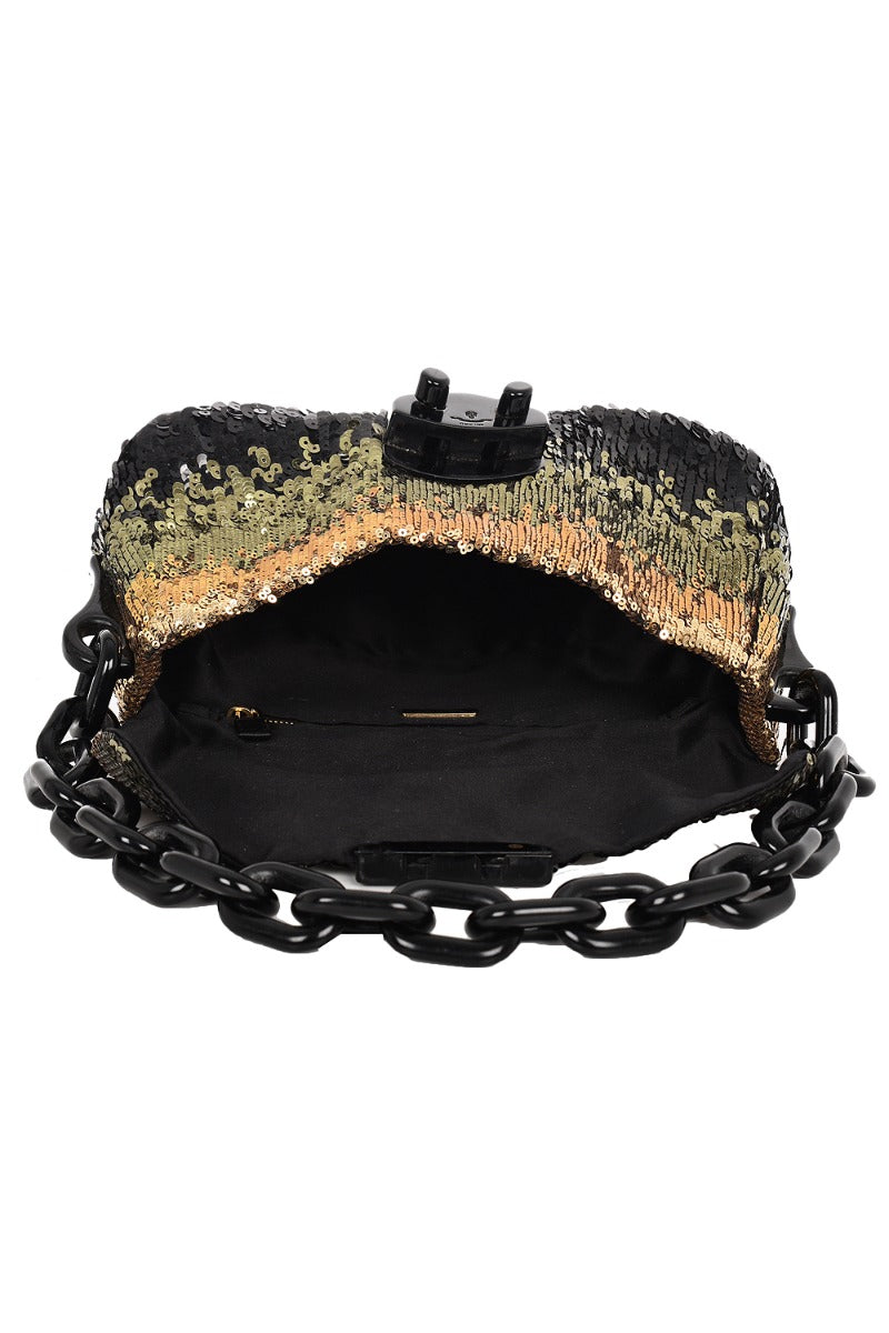 Prada Oro Paillettes Resin Chain Shoulder Bag