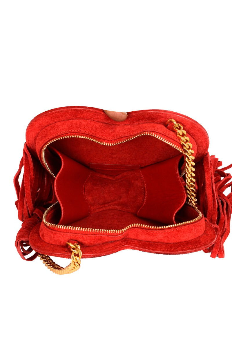 Saint Laurent Love Heart' Fringed Shoulder Bag