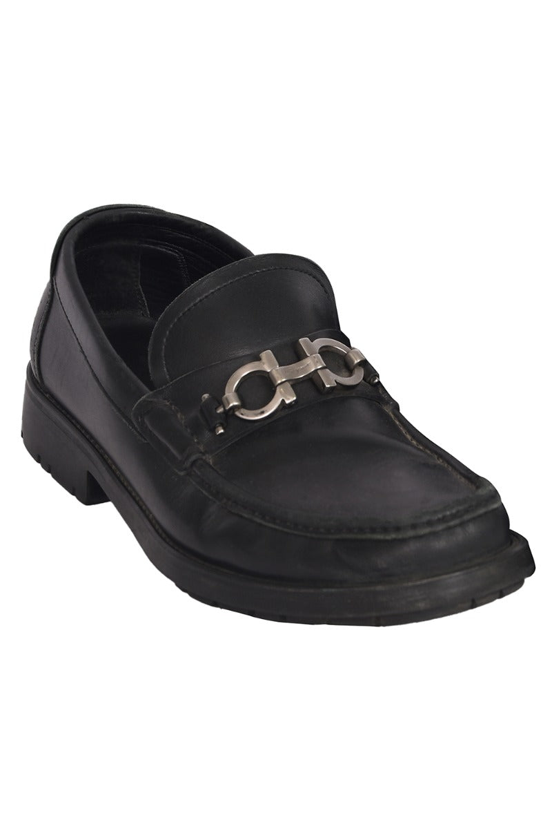 salvatore-ferragamo-black-leather-gancini-bit-loafers