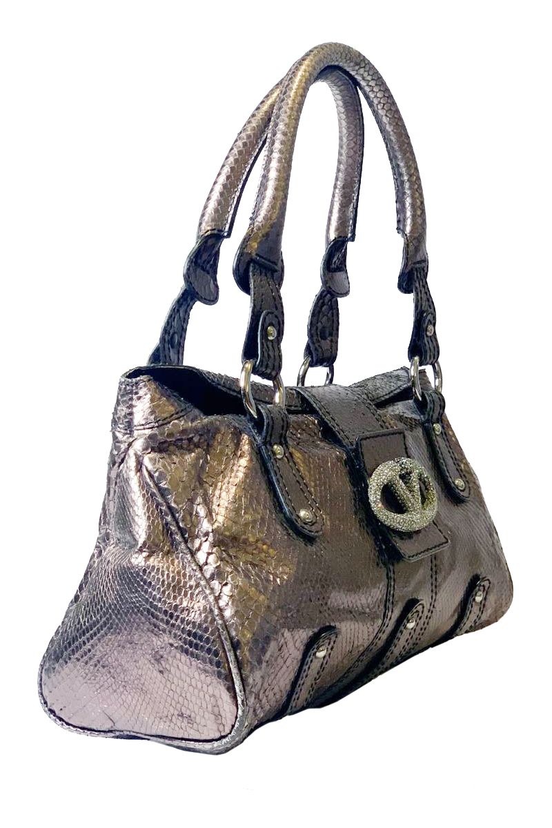 Valentino V Logo Snakeskin Bag