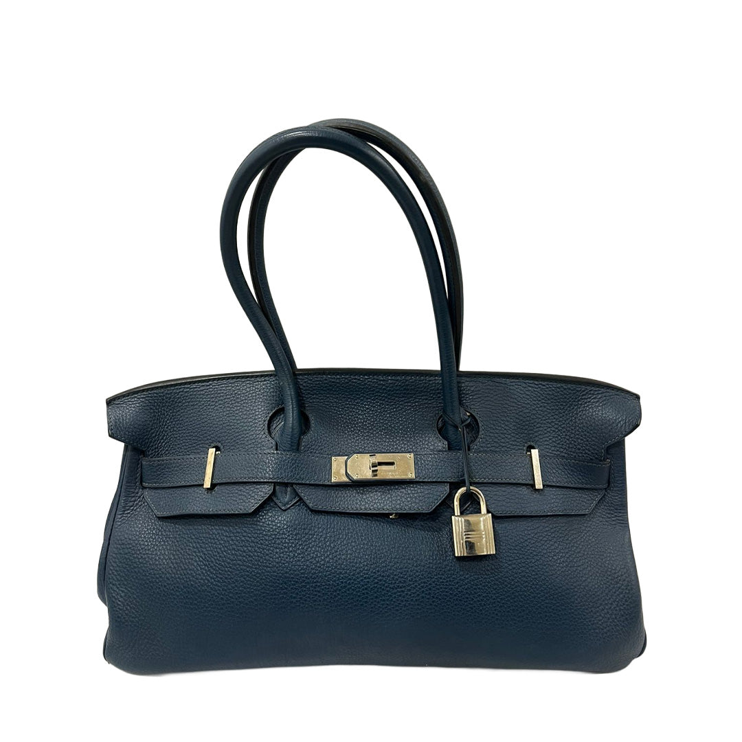 Hermes Jpg Birkin 42 Blue Sapphire Clemence Taurillon Bag