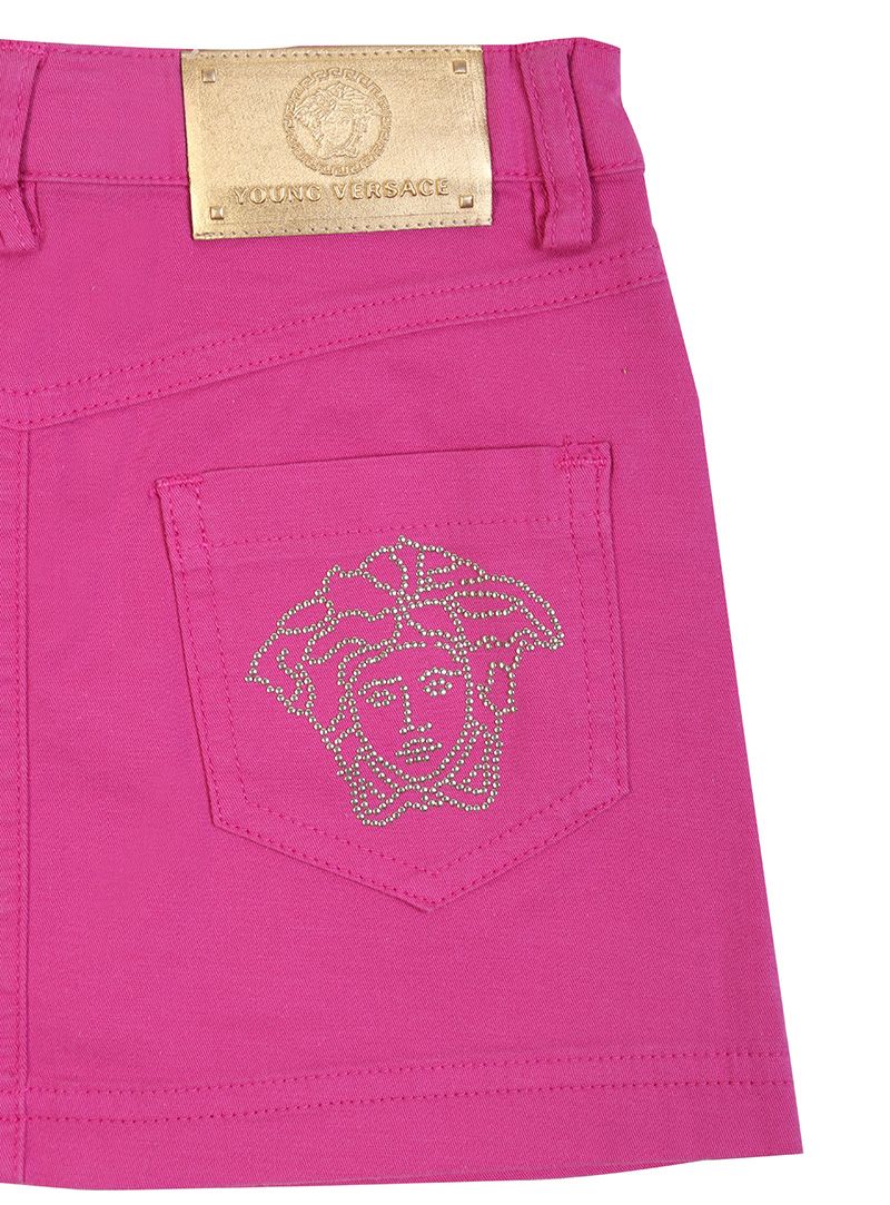 Young Versace Hot Pink Medusa Mini Skirt
