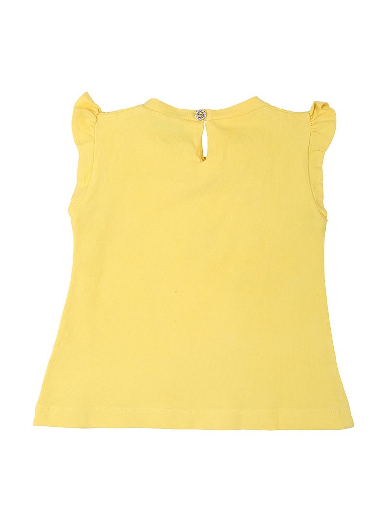 Young Versace Yellow Medusa Embroidery Top