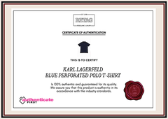 Karl Lagerfeld Blue Perforated Polo T-Shirt