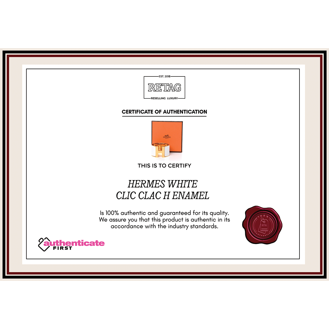HERMES WHITE CLIC CLAC H ENAMEL