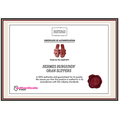HERMES BURGUNDY ORAN SLIPPERS