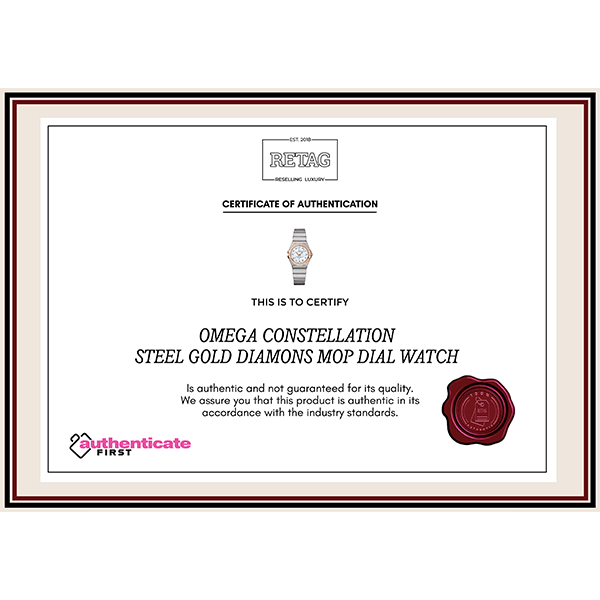 OMEGA CONSTELLATION STEEL GOLD DIAMONS MOP DIAL WATCH